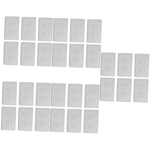 Vaguelly 30 Pcs Anti-Electric Shock Socket Cover Safety Outlet Covers Light Faceplate Power Outlet Cover Receptacle Outlet Cover Electric Outlets USB Wall Outlet Baby Anti-Shock White Plug