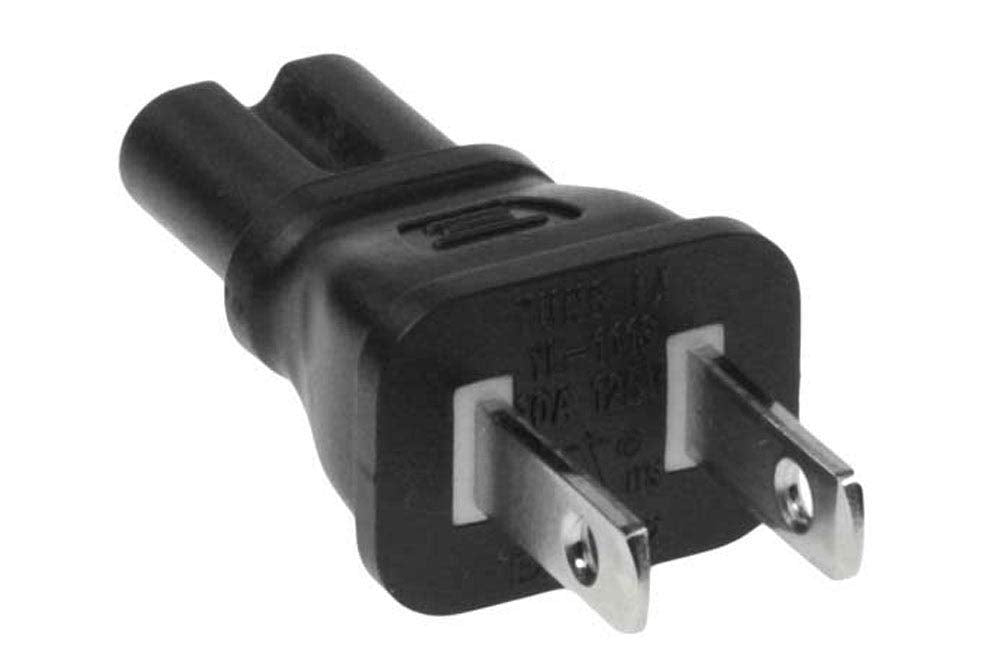 SF Cable, 2 Prong Power Plug Adapter,USA IEC 60320-C7 Receptacle to NEMA 1-15P