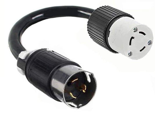 CS8265 Industrial Grade Twist Lock 3-Pin Male Plug To L6-30R Twist Lock 3-Prong Female Cable Socket Receptacle Converter, Electric Cord Outlet Adapter, NEMA 220/250V input 220/250V Output FX947