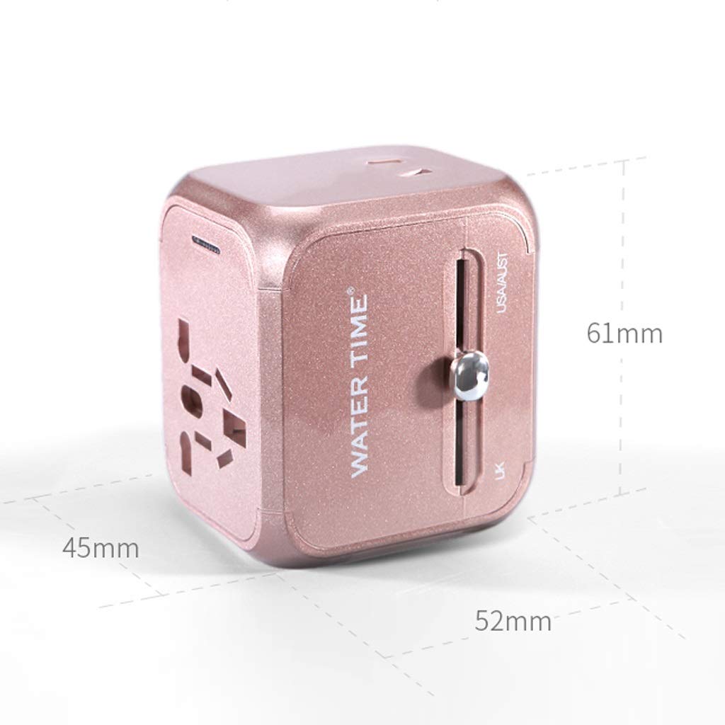WDPP International Plug Converter Portable Travel International Charging Conversion Socket，Worldwide Universal Adapter，Universal Socket Converter Safe and Portable (Color : Gold)