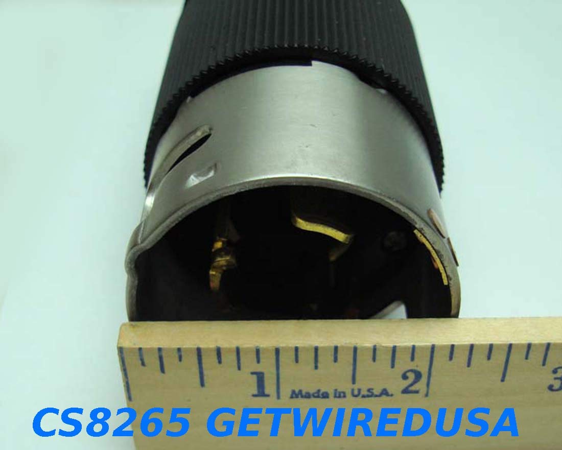 CS8265 Industrial Grade Twist Lock 3-Pin Male Plug To L6-30R Twist Lock 3-Prong Female Cable Socket Receptacle Converter, Electric Cord Outlet Adapter, NEMA 220/250V input 220/250V Output FX947
