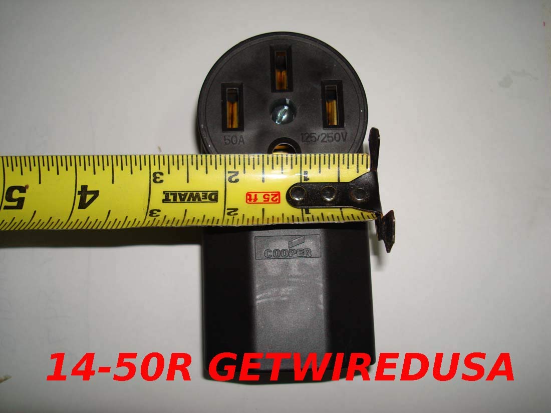 TT-SS2-50P CS6365P 3-Pin Male 110/125V Twist Lock Plug To 14-50R Female 110/125V Receptacle Outlet Adapter, RV Camper Travel Trailer Motor Home Electrical Power Cord Convert FX125V969