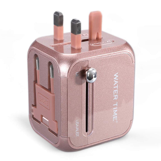 WDPP International Plug Converter Portable Travel International Charging Conversion Socket，Worldwide Universal Adapter，Universal Socket Converter Safe and Portable (Color : Gold)