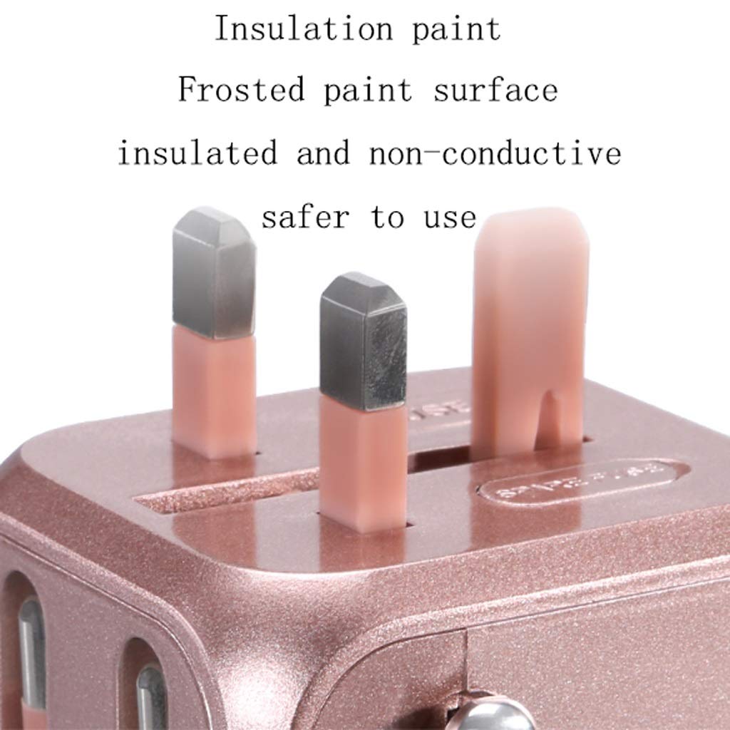 WDPP International Plug Converter Portable Travel International Charging Conversion Socket，Worldwide Universal Adapter，Universal Socket Converter Safe and Portable (Color : Gold)