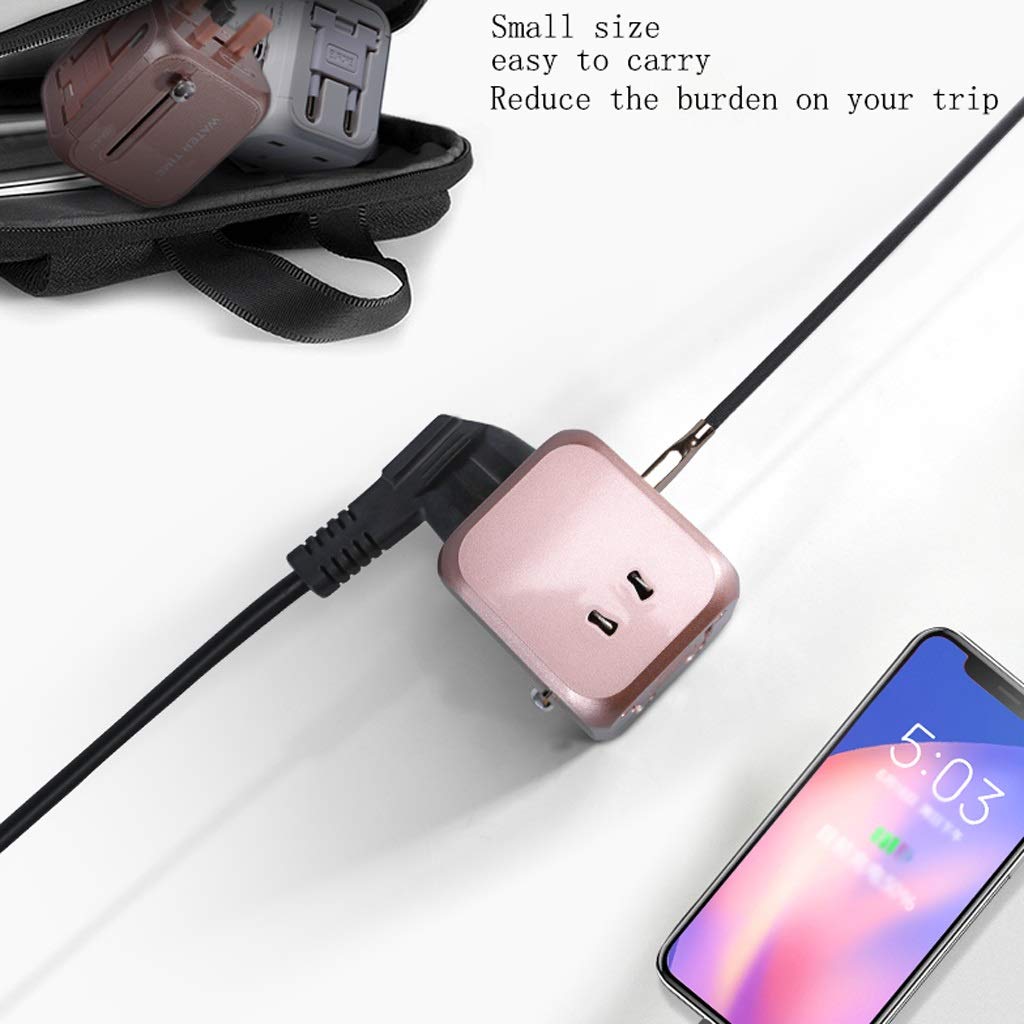 WDPP International Plug Converter Portable Travel International Charging Conversion Socket，Worldwide Universal Adapter，Universal Socket Converter Safe and Portable (Color : Gold)