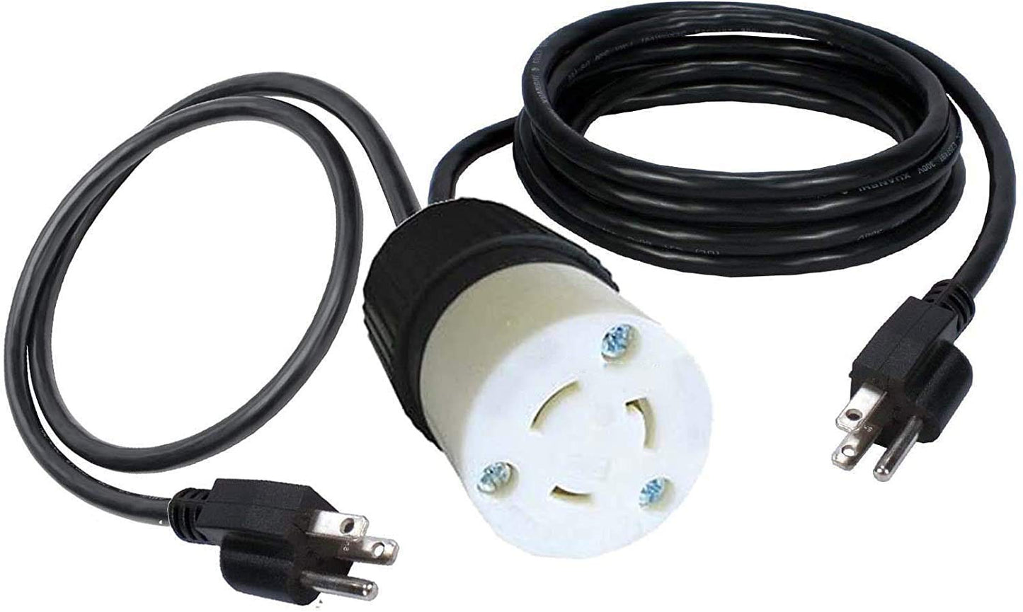 getwiredusa Power Converter 110/125V to 220/250V Electric Adapter 5-15P Wall Plug to L6-20R Twist Lock Receptacle Outlet Box NEMA
